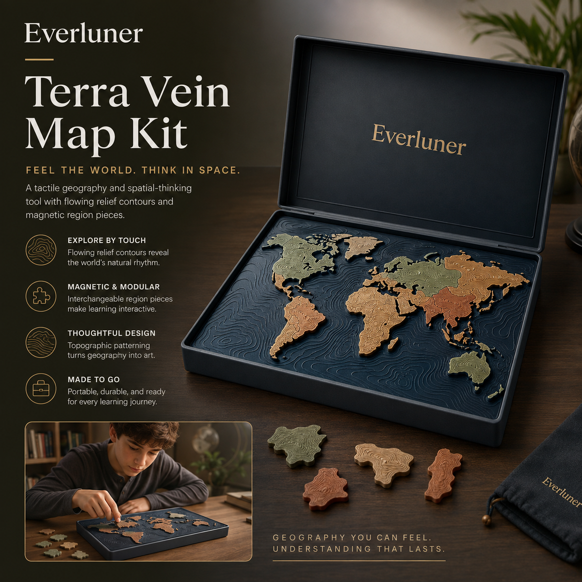 Everluner™ Terra Vein Map Kit — Dimensional Geography Exploration Set