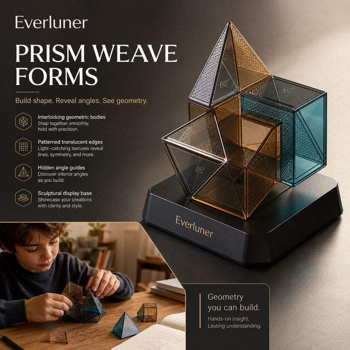 Everluner™ Prism Weave Forms — Transparent Geometry Construction Set