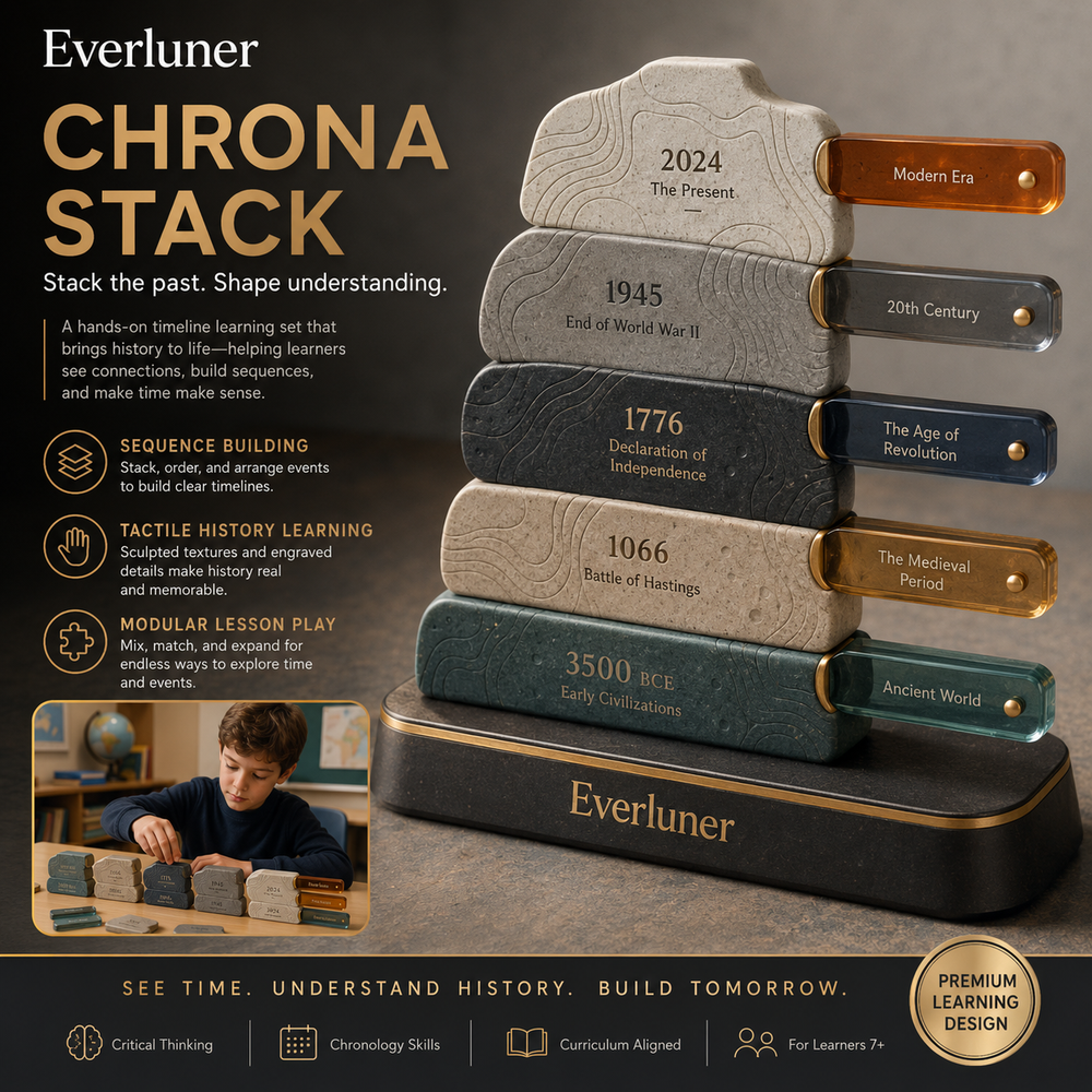 Everluner™ Chrona Stack — Layered History Sequence Blocks