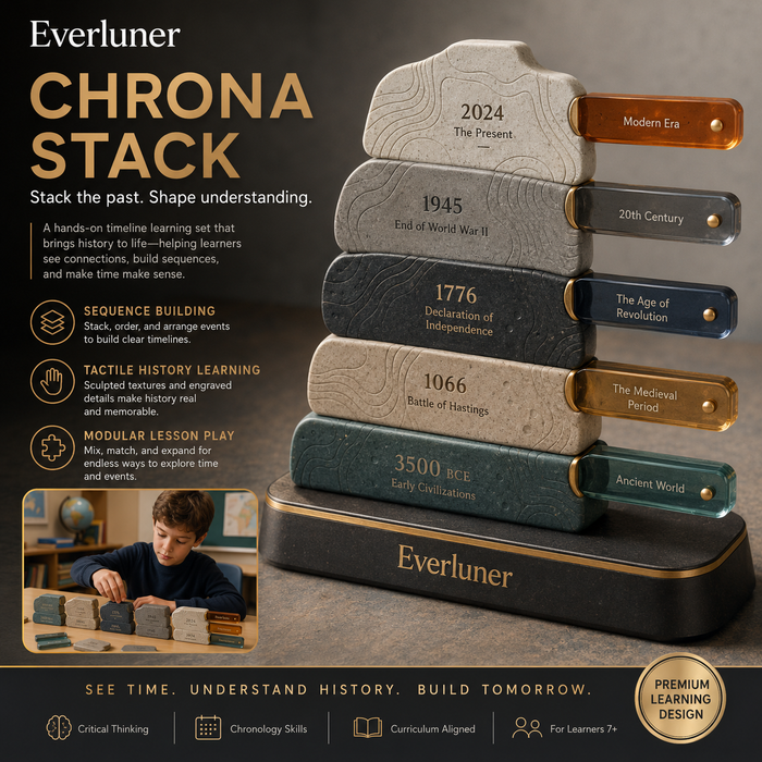 Everluner™ Chrona Stack — Layered History Sequence Blocks